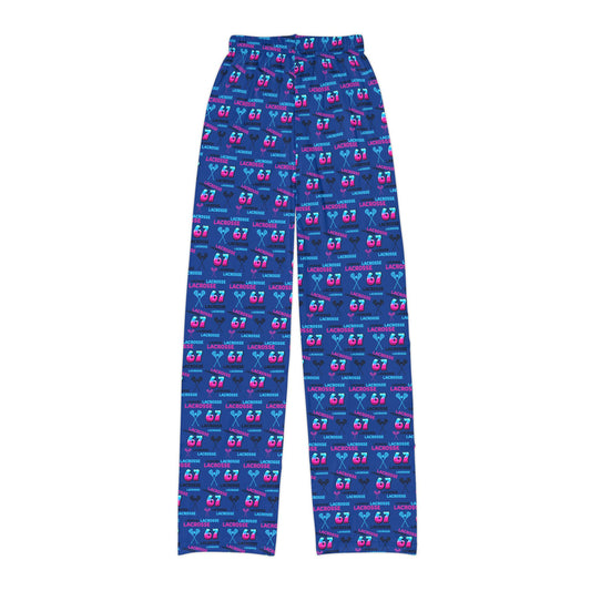 Youth Lacrosse "67" Lounge Pants/ Pajama Bottoms (Blue)