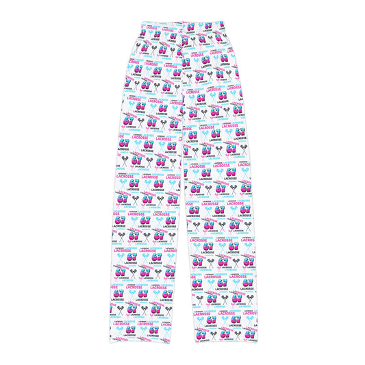 Youth Lacrosse "67" Lounge Pants/ Pajama Bottoms (White)