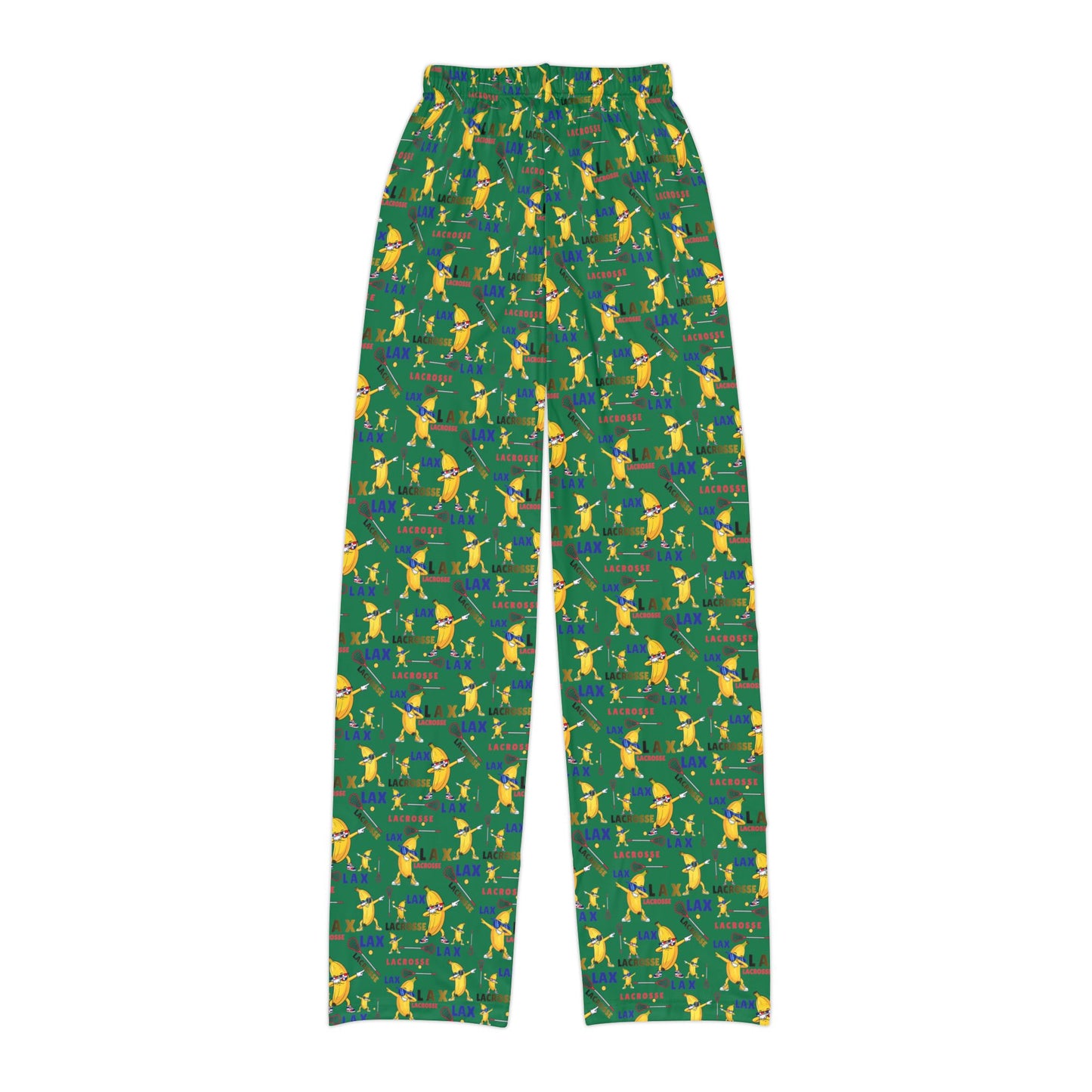 Youth Lacrosse "Go Bananas" Lounge Pants/ Pajama Bottoms (Green)