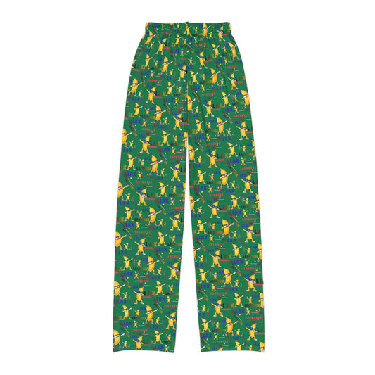 Youth Lacrosse "Go Bananas" Lounge Pants/ Pajama Bottoms (Green)