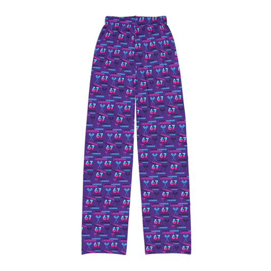 Youth Lacrosse "67" Lounge Pants/ Pajama Bottoms (Purple)