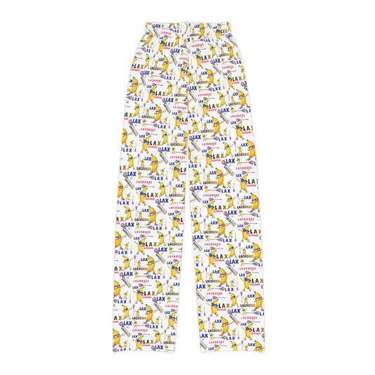 Youth Lacrosse "Go Bananas" Lounge Pants/ Pajama Bottoms (White)