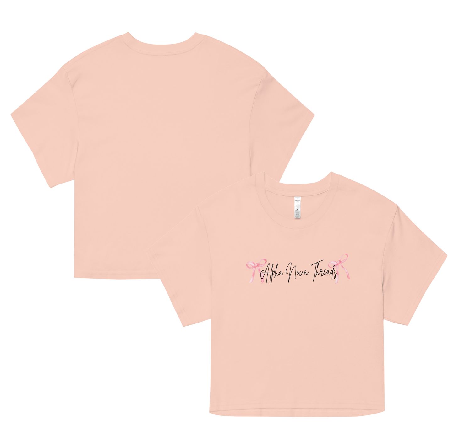 Womens Pink Ribbon Crop Top – Alpha Nova Threads Awareness Shirt