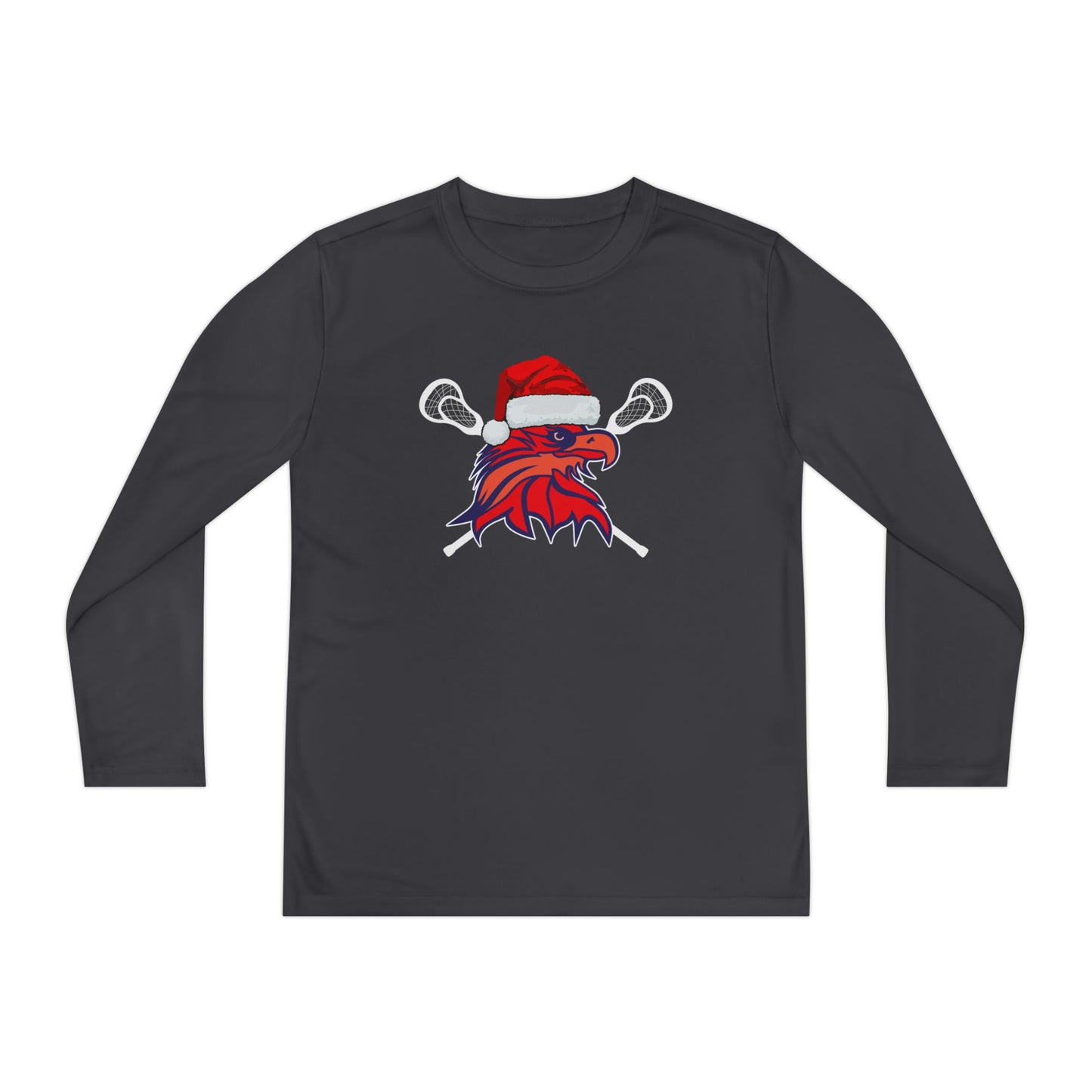 Youth Bayhawks Santa Lounge Shirt (White Lax Sticks)