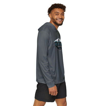 Gulf Coast United Emblem Dark Gray UPF Long Sleeved Hoodie