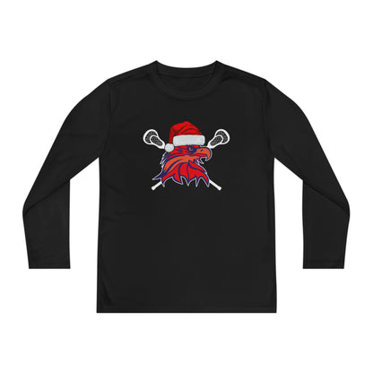 Youth Bayhawks Santa Lounge Shirt (White Lax Sticks)