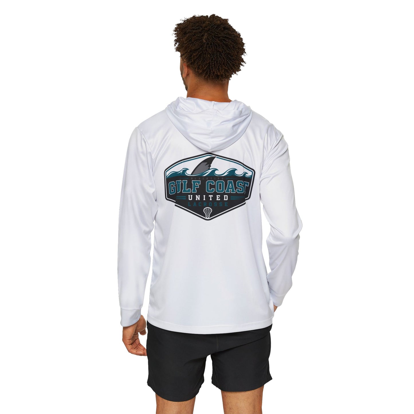 Gulf Coast United Emblem White UPF Long Sleeved Hoodie