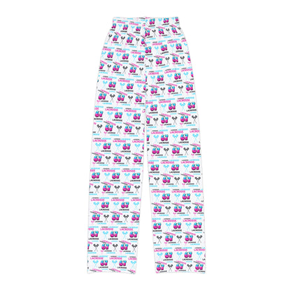 Youth Lacrosse "67" Lounge Pants/ Pajama Bottoms (White)