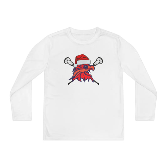 Youth Bayhawks Santa Lounge Shirt (Black Lax Sticks)