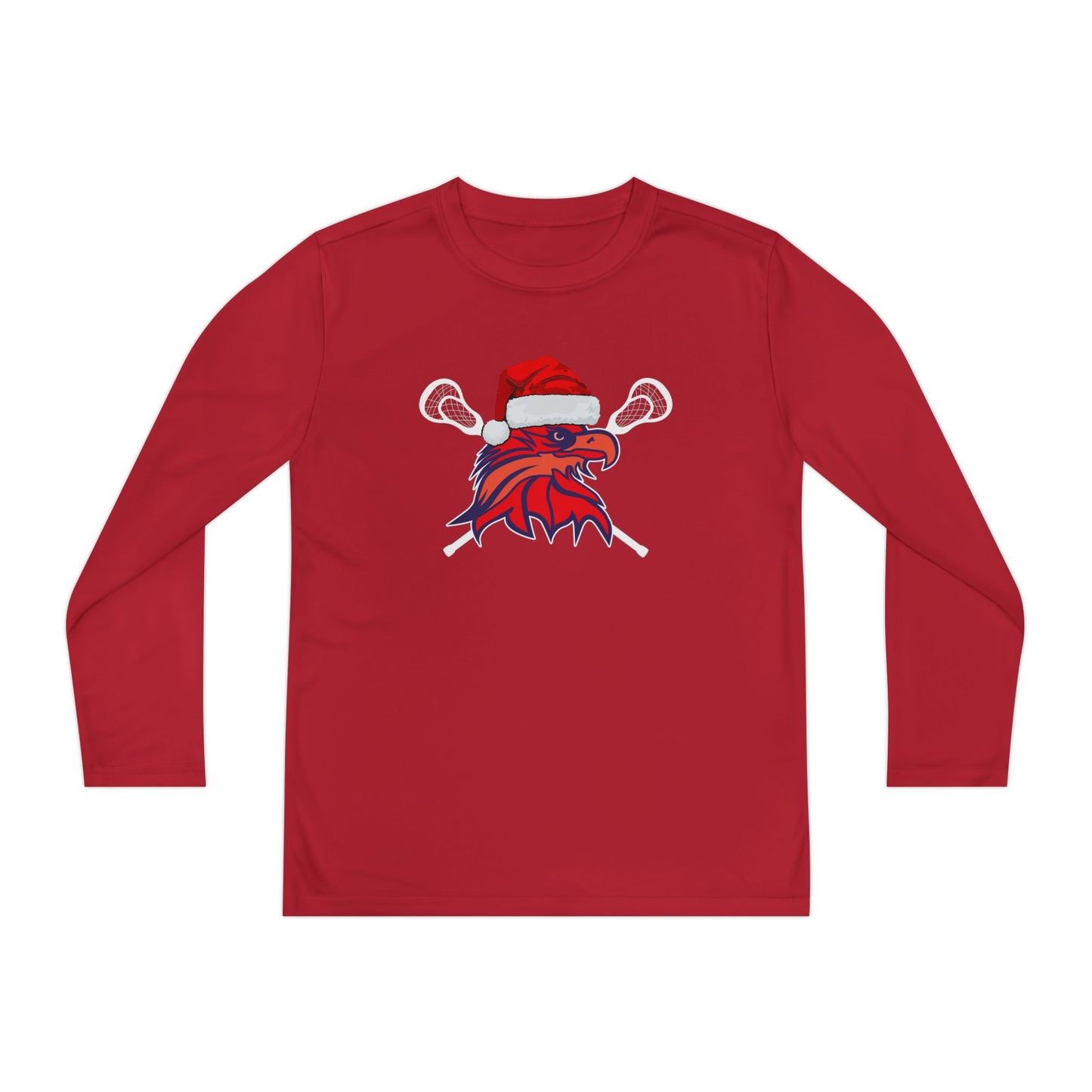 Youth Bayhawks Santa Lounge Shirt (White Lax Sticks)