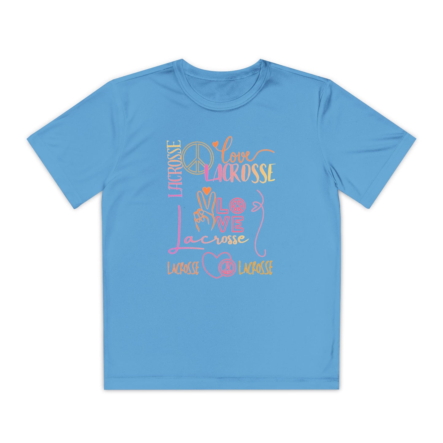 Youth Girls "Peace, Love, & Lacrosse" Competitor Graphic Tee