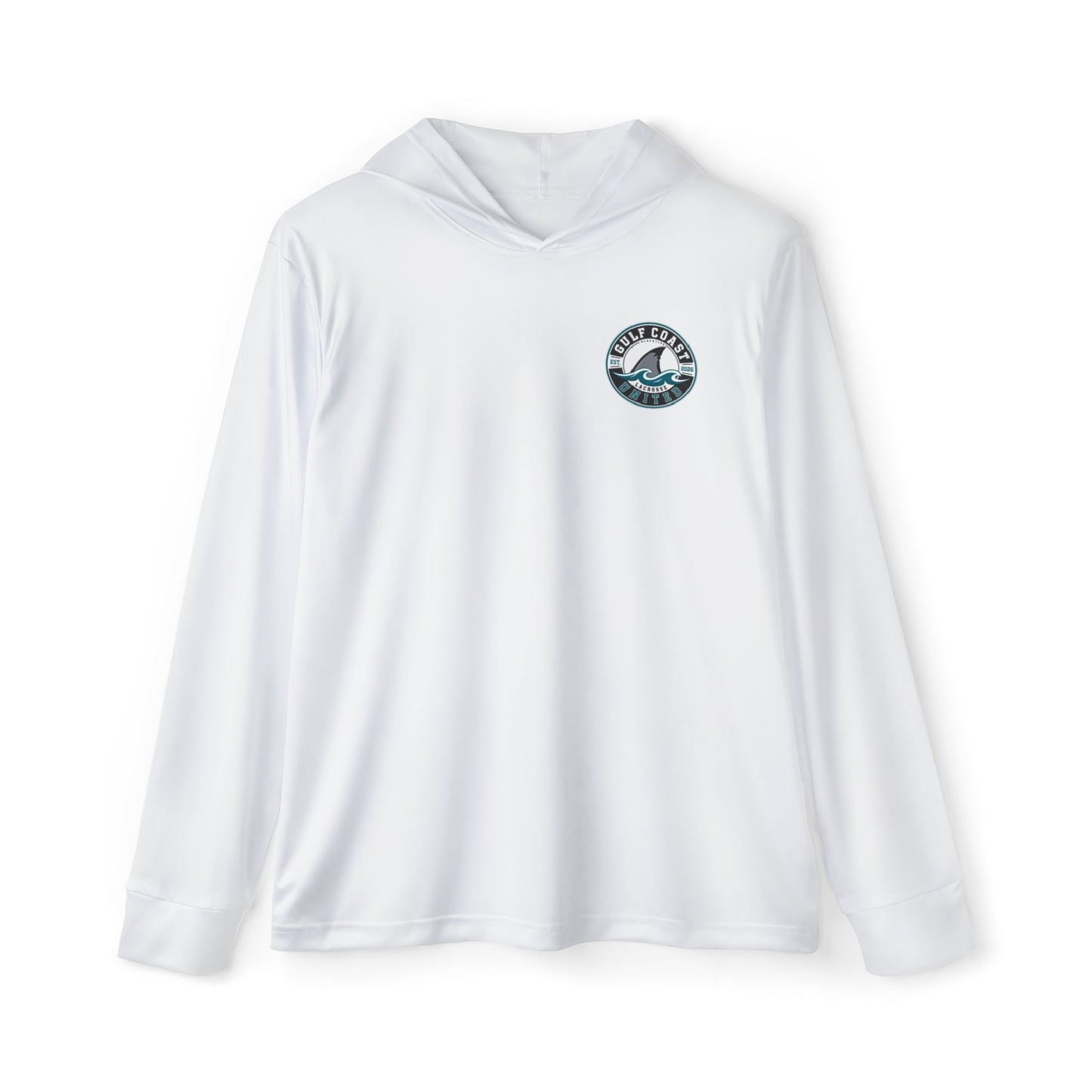Gulf Coast United White UPF Long Sleeved Hoodie