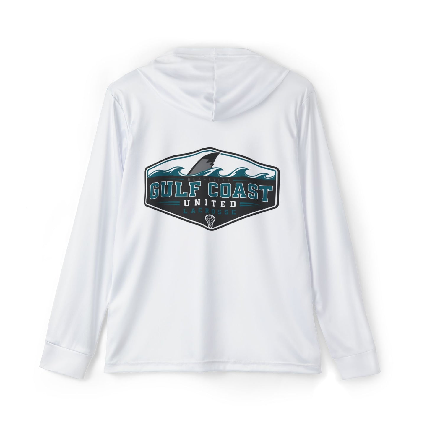 Gulf Coast United Emblem White UPF Long Sleeved Hoodie