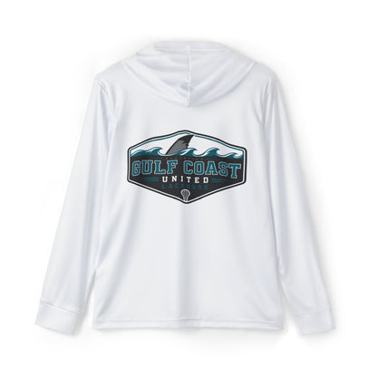 Gulf Coast United Emblem White UPF Long Sleeved Hoodie