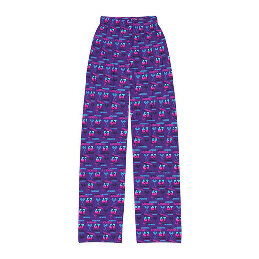 Youth Lacrosse "67" Lounge Pants/ Pajama Bottoms (Purple)