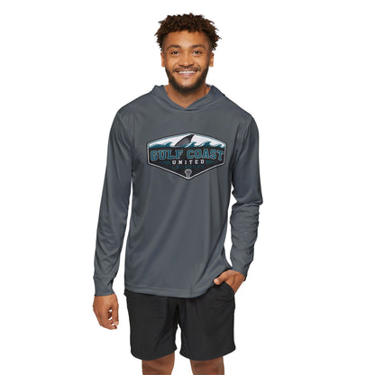 Gulf Coast United Emblem Dark Gray UPF Long Sleeved Hoodie