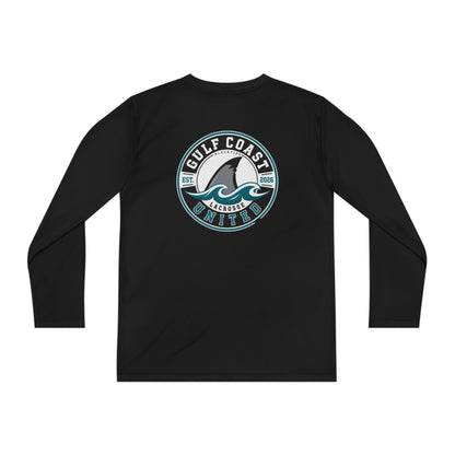 Gulf Coast United Logo- Youth Performance Long Sleeve