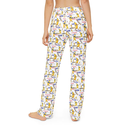 Youth Lacrosse "Go Bananas" Lounge Pants/ Pajama Bottoms (White)