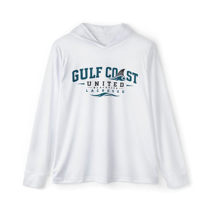 Gulf Coast United Blacktips White UPF Long Sleeved Hoodie