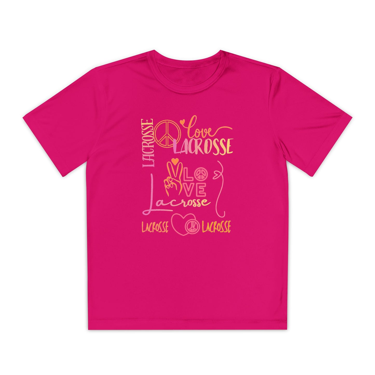 Youth Girls "Peace, Love, & Lacrosse" Competitor Graphic Tee