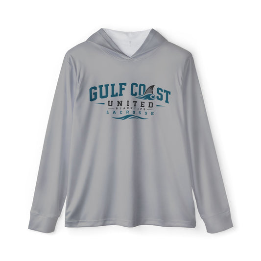 Gulf Coast United Blacktips Light Gray UPF Long Sleeved Hoodie
