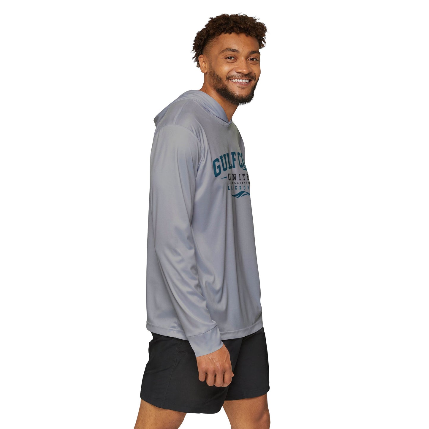 Gulf Coast United Blacktips Light Gray UPF Long Sleeved Hoodie