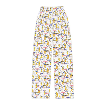 Youth Lacrosse "Go Bananas" Lounge Pants/ Pajama Bottoms (White)