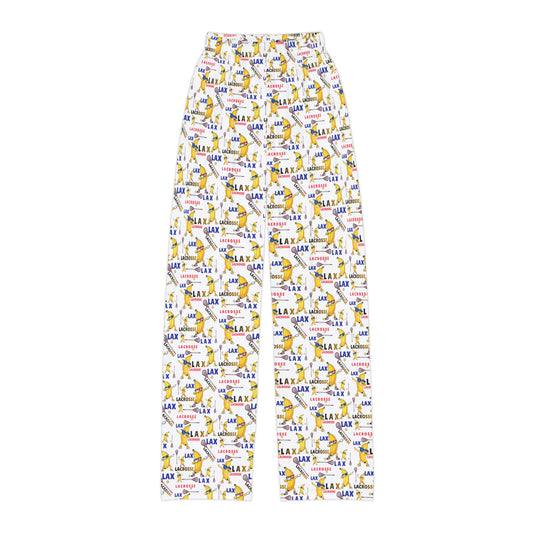 Youth Lacrosse "Go Bananas" Lounge Pants/ Pajama Bottoms (White)