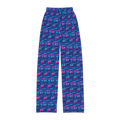 Youth Lacrosse "67" Lounge Pants/ Pajama Bottoms (Blue)