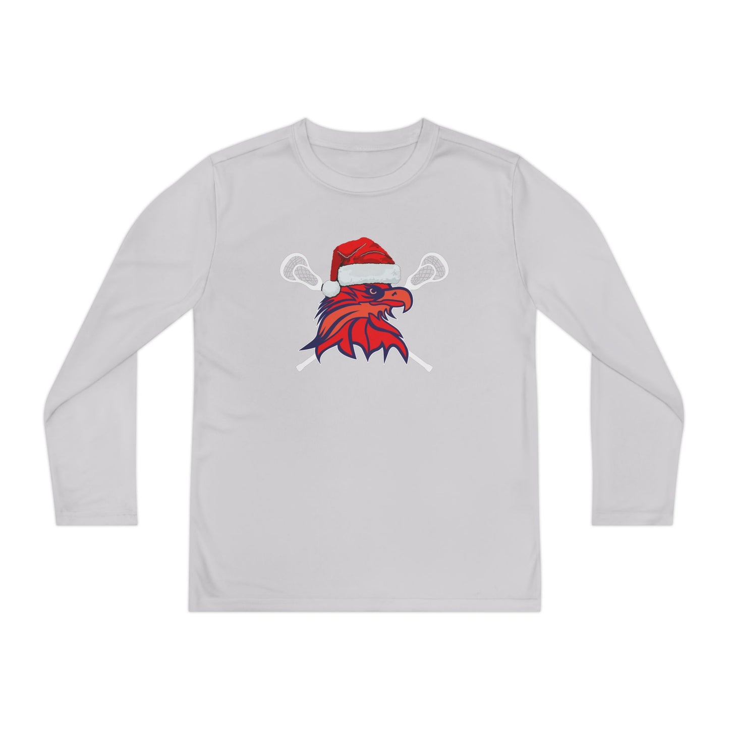 Youth Bayhawks Santa Lounge Shirt (White Lax Sticks)