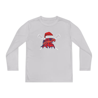 Youth Bayhawks Santa Lounge Shirt (White Lax Sticks)
