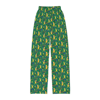 Youth Lacrosse "Go Bananas" Lounge Pants/ Pajama Bottoms (Green)