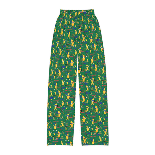 Youth Lacrosse "Go Bananas" Lounge Pants/ Pajama Bottoms (Green)