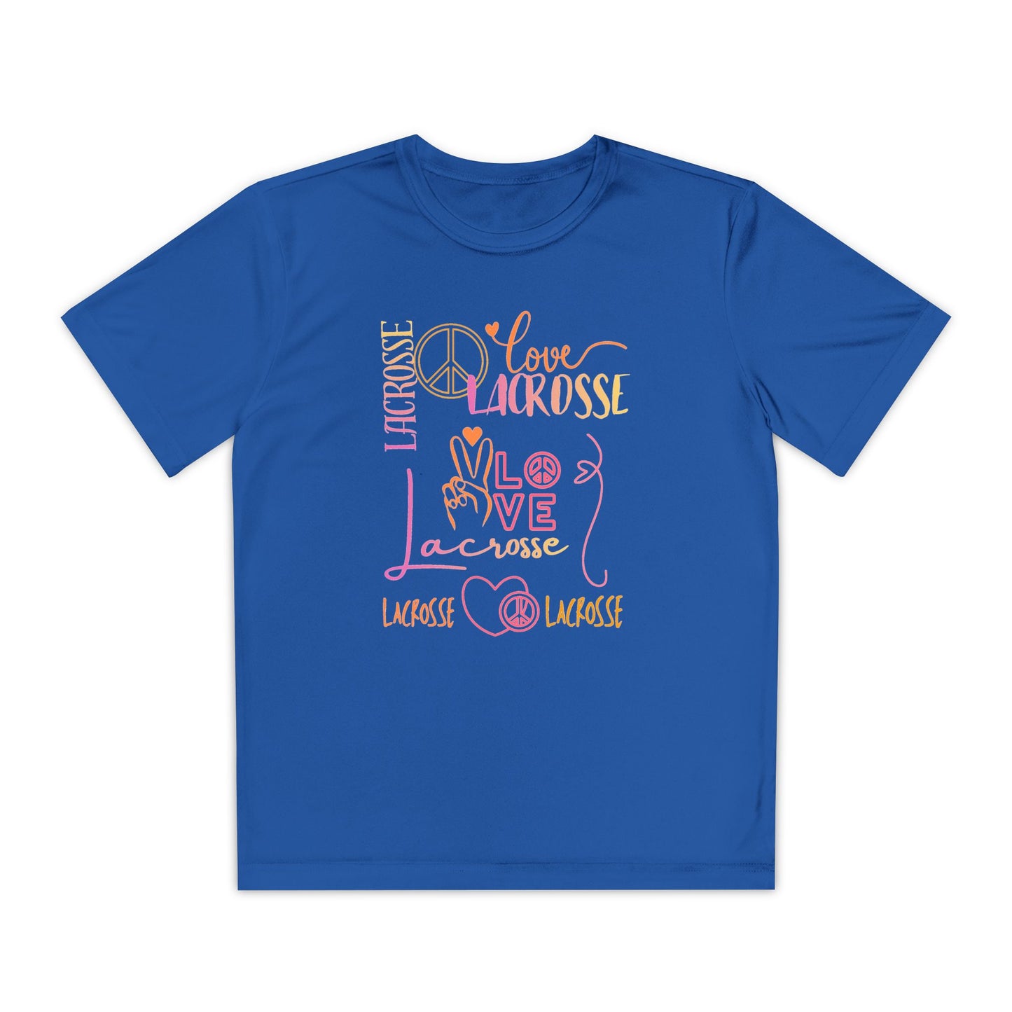 Youth Girls "Peace, Love, & Lacrosse" Competitor Graphic Tee
