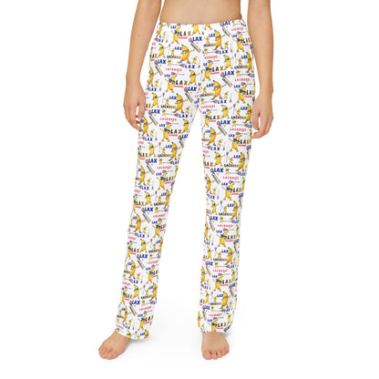 Youth Lacrosse "Go Bananas" Lounge Pants/ Pajama Bottoms (White)
