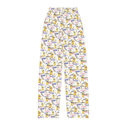 Youth Lacrosse "Go Bananas" Lounge Pants/ Pajama Bottoms (White)