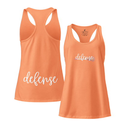 Women’s “Defense” Pink Lacrosse Stick Racerback Tank – Alpha Nova Threads
